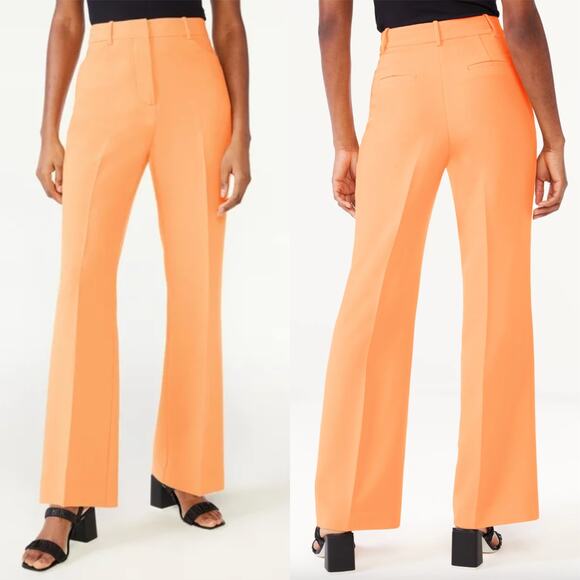 NEW Scoop Orange High Waisted Trouser Pants Size Medium - Picture 1 of 12